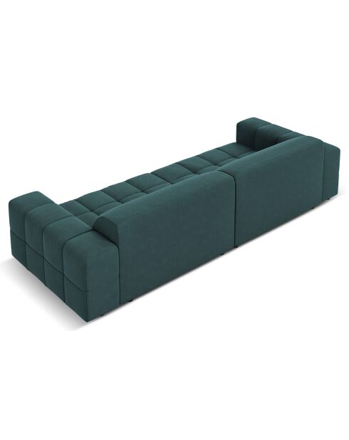 Canapé Velours Luc 4 Places pétrole  -  244x102x70 cm