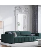 Canapé Velours Luc 4 Places pétrole  -  244x102x70 cm