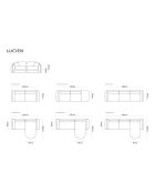Canapé Modulaire Lucien 4 Places beige foncé  -  320x90x70 cm