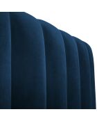 Lit Coffre en Velours Avec Tête de Lit Ludivine bleu roi  -  230x185x94 cm