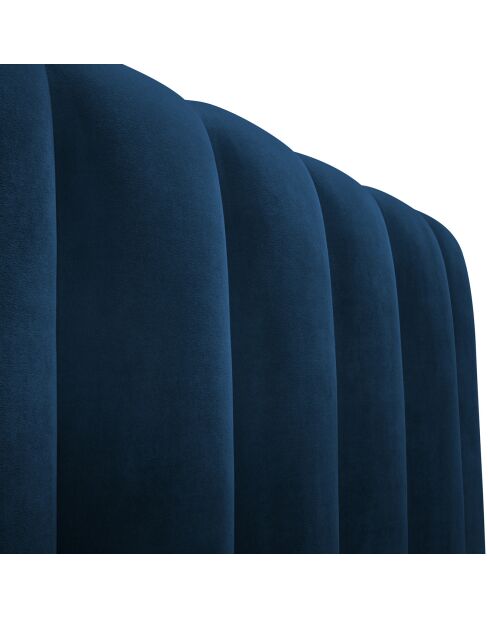 Lit Coffre en Velours Avec Tête de Lit Ludivine bleu roi  -  230x185x94 cm