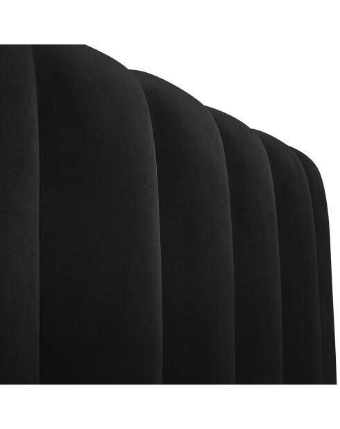 Lit Coffre en Velours Avec Tête de Lit Ludivine noir  -  230x205x94 cm