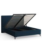 Lit avec coffre de rangement Polly bleu marine  -  220x190x120 cm