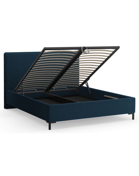 Lit avec coffre de rangement Polly bleu marine  -  220x190x120 cm