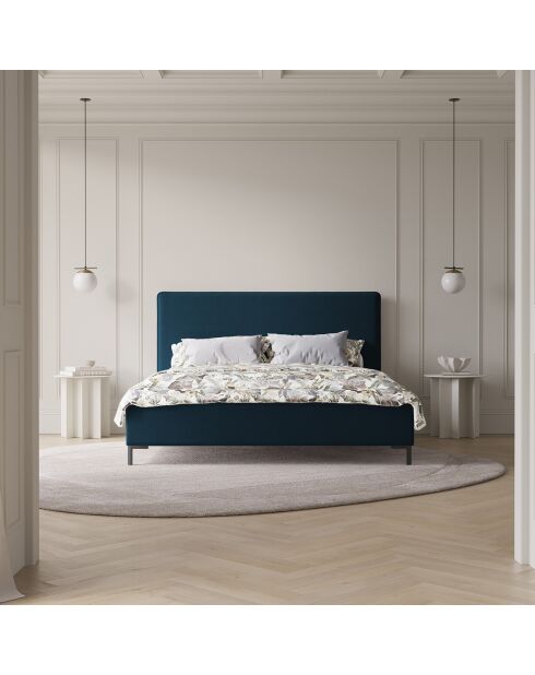 Lit avec coffre de rangement Polly bleu marine  -  220x190x120 cm