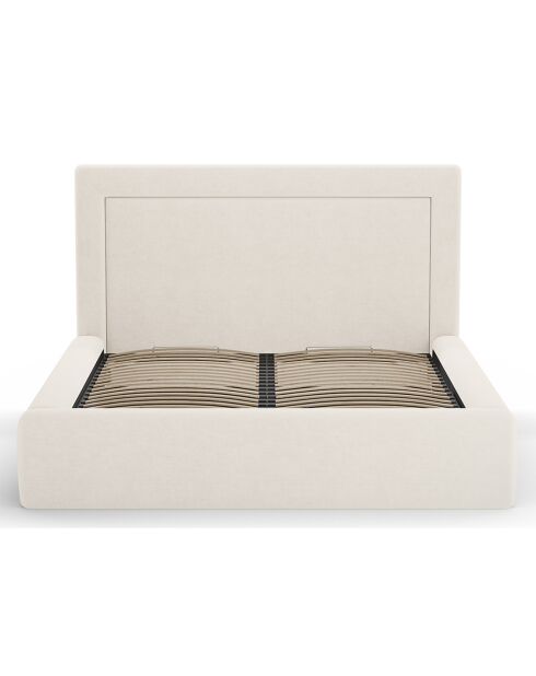 Lit avec coffre de rangement Valerie beige clair  -  230x205x120 cm