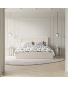 Lit avec coffre de rangement Valerie beige clair  -  230x205x120 cm