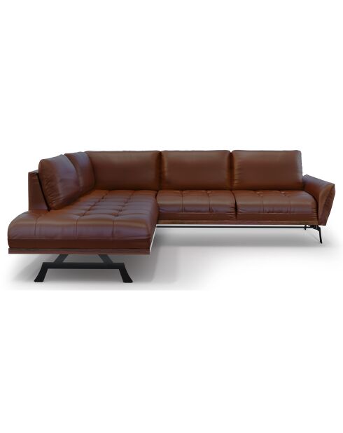Canapé D'Angle Gauche Modulaire Olivier 5 Places marron  -  262x204x87 cm