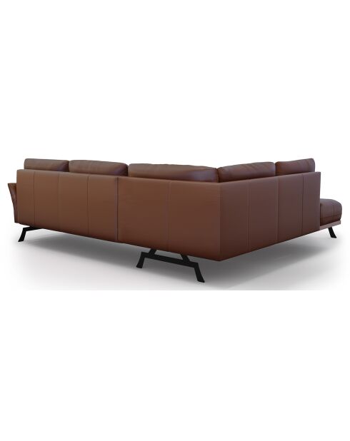 Canapé D'Angle Gauche Modulaire Olivier 5 Places marron  -  262x204x87 cm