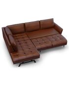 Canapé D'Angle Gauche Modulaire Olivier 5 Places marron  -  262x204x87 cm