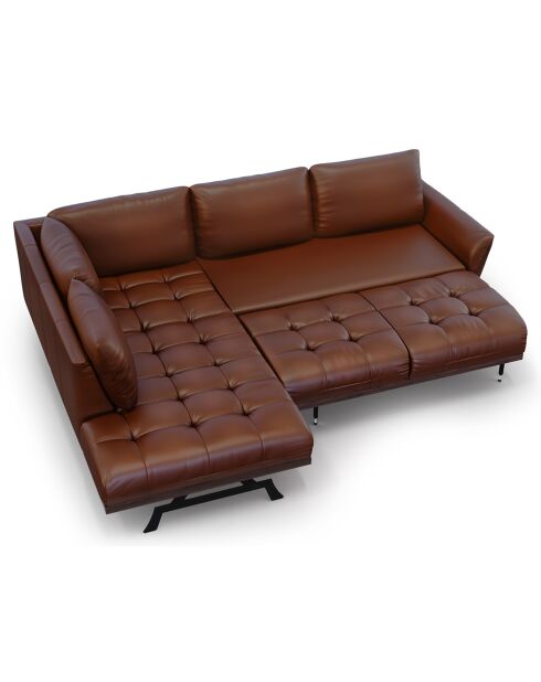 Canapé D'Angle Gauche Modulaire Olivier 5 Places marron  -  262x204x87 cm