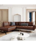 Canapé D'Angle Gauche Modulaire Olivier 5 Places marron  -  262x204x87 cm