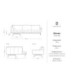 Canapé D'Angle Gauche Modulaire Olivier 5 Places marron  -  262x204x87 cm