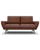 Canapé En Cuir Véritable Olivier 3 Places marron  -  188x95x87 cm
