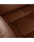 Canapé En Cuir Véritable Olivier 3 Places marron  -  188x95x87 cm
