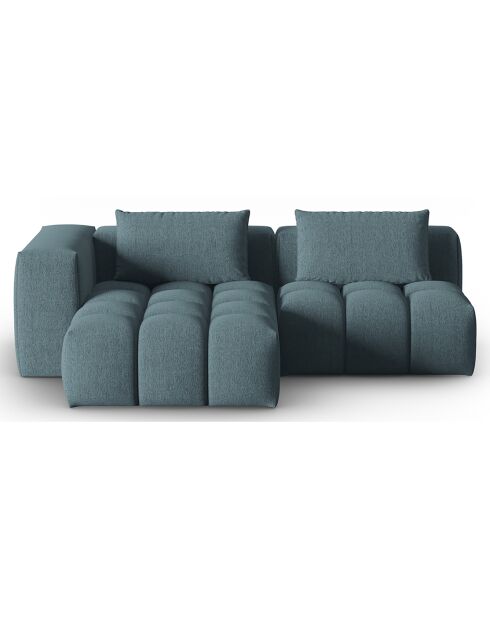 Canapé D'Angle Gauche Modulaire Lorella 3 Places bleu clair  -  205x145x70 cm