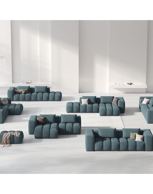 Canapé D'Angle Gauche Modulaire Lorella 3 Places bleu clair  -  205x145x70 cm