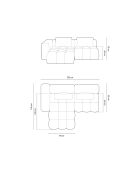Canapé D'Angle Gauche Modulaire Lorella 3 Places bleu clair  -  205x145x70 cm