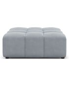Pouf en Velours Luc 1 Place bleu clair  -  80x102x40 cm