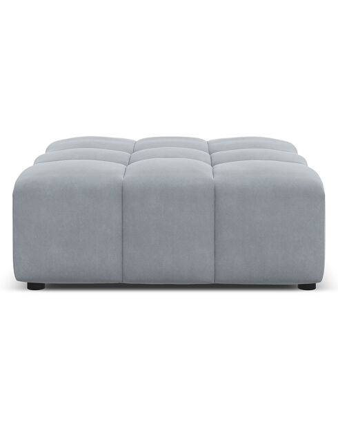 Pouf en Velours Luc 1 Place bleu clair  -  80x102x40 cm