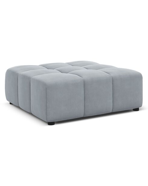 Pouf en Velours Luc 1 Place bleu clair  -  80x102x40 cm