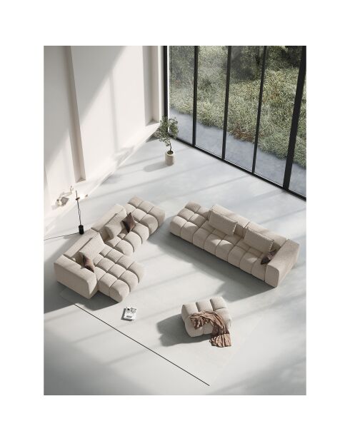 Pouf Lorella le sable  -  85x60x40 cm