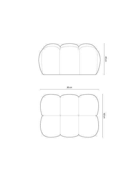 Pouf Lorella corail  -  85x60x40 cm