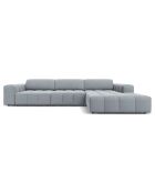 Canapé D'Angle Droit Velours Luc 4 Places bleu clair  -  284x166x70 cm