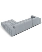 Canapé D'Angle Droit Velours Luc 4 Places bleu clair  -  284x166x70 cm