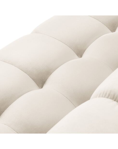 Canapé D'Angle Droit Velours Yohan 4 Places beige clair  -  236x160x72 cm