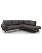 Canapé D'Angle Droit Modulaire Olivier 5 Places gris foncé  -  262x204x87 cm