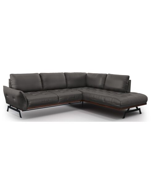 Canapé D'Angle Droit Modulaire Olivier 5 Places gris foncé  -  262x204x87 cm