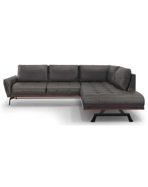 Canapé D'Angle Droit Modulaire Olivier 5 Places gris foncé  -  262x204x87 cm