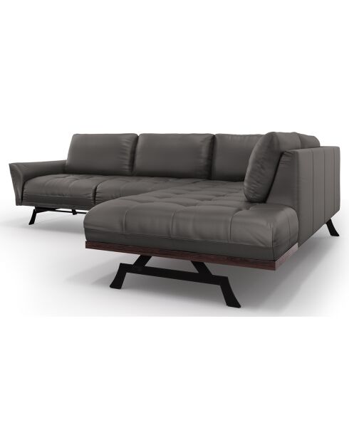 Canapé D'Angle Droit Modulaire Olivier 5 Places gris foncé  -  262x204x87 cm