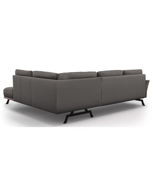 Canapé D'Angle Droit Modulaire Olivier 5 Places gris foncé  -  262x204x87 cm