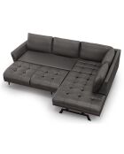 Canapé D'Angle Droit Modulaire Olivier 5 Places gris foncé  -  262x204x87 cm