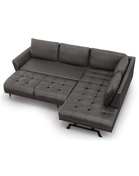 Canapé D'Angle Droit Modulaire Olivier 5 Places gris foncé  -  262x204x87 cm