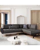 Canapé D'Angle Droit Modulaire Olivier 5 Places gris foncé  -  262x204x87 cm