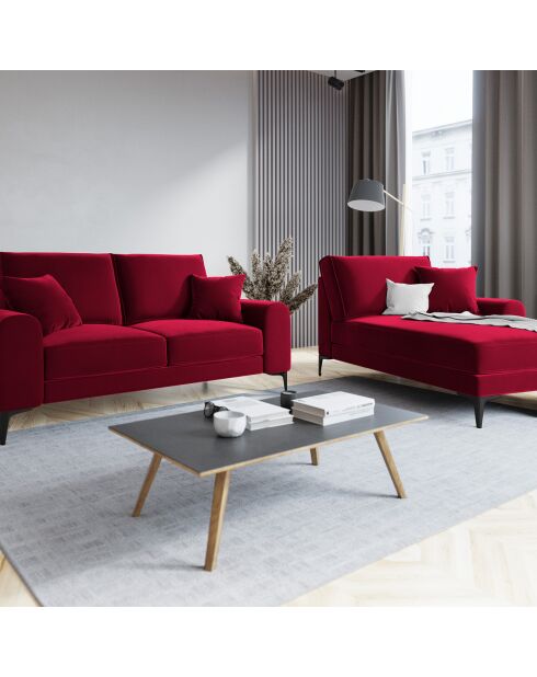 Canapé Velours Madara 2 Places rouge  -  172x102x90 cm