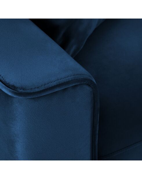 Canapé Velours Convertible Avec Coffre Cartadera 3 Places bleu roi  -  222x100x92 cm