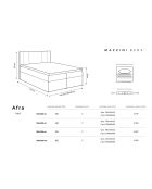 Tête de lit + Sommier Coffre/ Matelas + Surmatelas Afra bleu foncé  -  200x160x125 cm