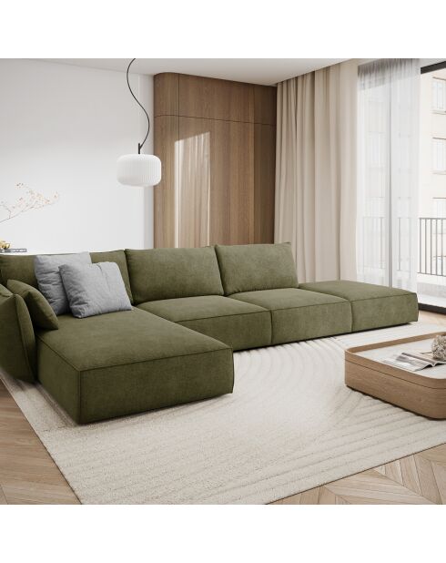 Canapé D'Angle Gauche Vanda 5 Places vert  -  364x171x85 cm