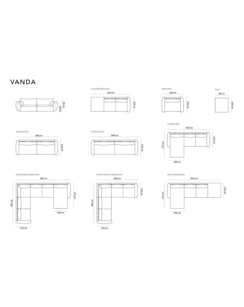 Canapé D'Angle Gauche Vanda 5 Places vert  -  364x171x85 cm