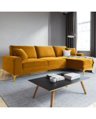 Canapé D'Angle Droit Velours Madara 5 Places jaune  -  254x182x90 cm