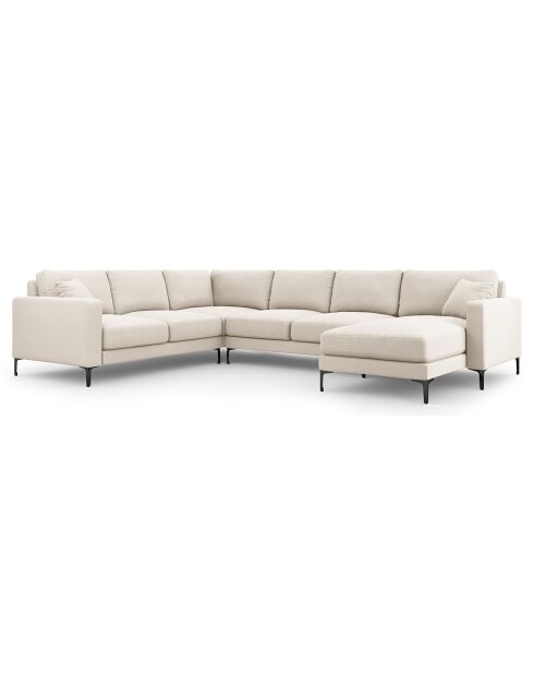Canapé D'Angle Panoramique (Côté Gauche) Venus 6 Places Bouclé  beige  -  326x236x90 cm