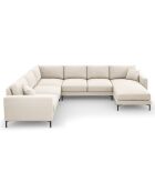 Canapé D'Angle Panoramique (Côté Gauche) Venus 6 Places Bouclé  beige  -  326x236x90 cm