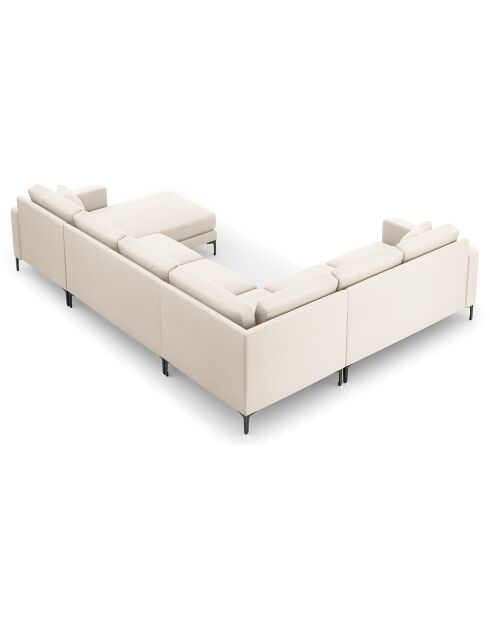 Canapé D'Angle Panoramique (Côté Gauche) Venus 6 Places Bouclé  beige  -  326x236x90 cm