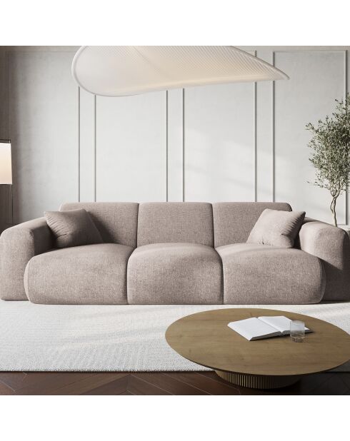 Canapé Theo 3 Places beige  -  235x95x72 cm