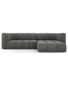 Canapé D'Angle Droit Modulaire Francesca 3 Places gris foncé  -  256x160x70 cm