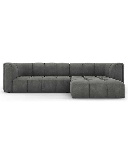 Canapé D'Angle Droit Modulaire Francesca 3 Places gris foncé  -  256x160x70 cm